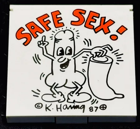 No Technical Haring - Keith Haring (1958–1990) - Safe Sex! - Condom holder with clip - 1987