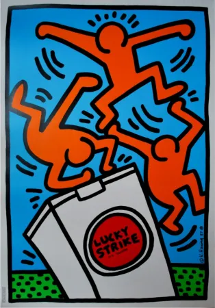 Screenprint Haring - Lucky Strike, 1987