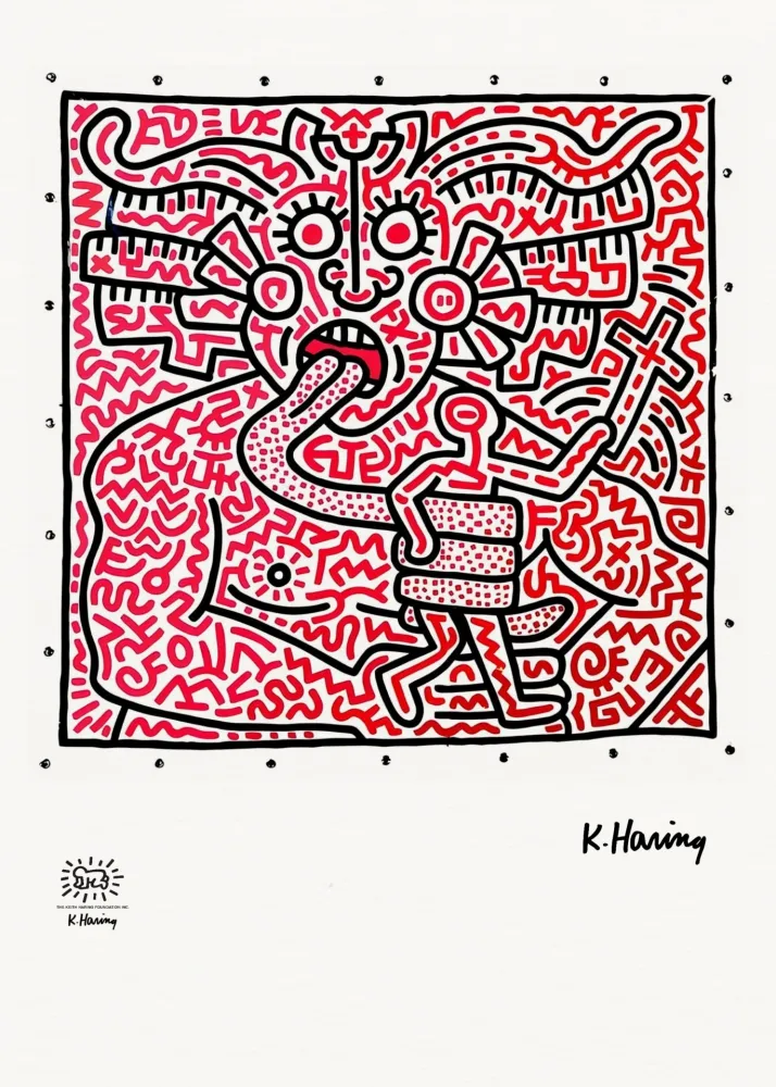 Screenprint Haring - Men & Medusa