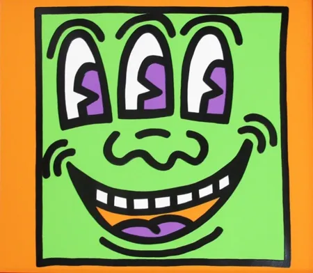 Screenprint Haring - Smiling Face
