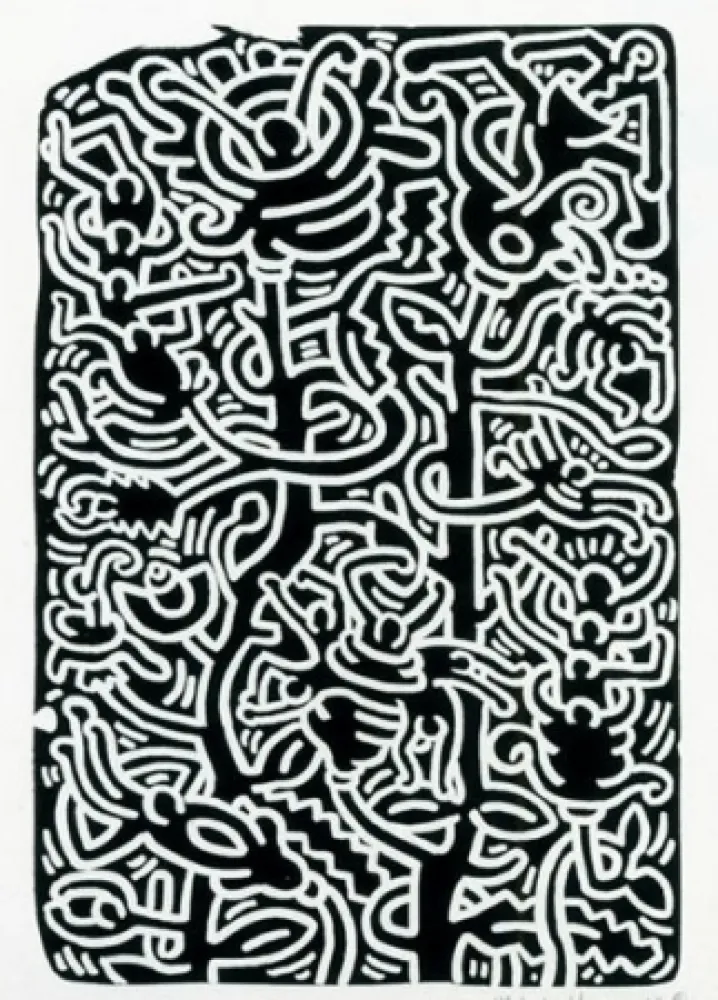 Lithograph Haring - Stones 4