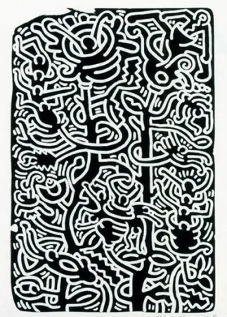 Lithograph Haring - Stones 4