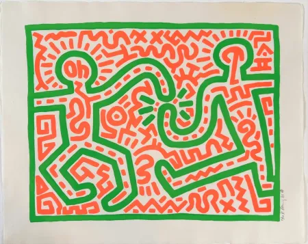 Woodcut Haring - Untitled