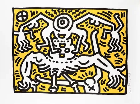 Lithograph Haring - Untitled