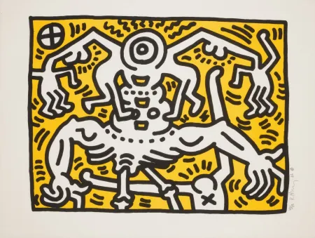 Lithograph Haring - Untitled