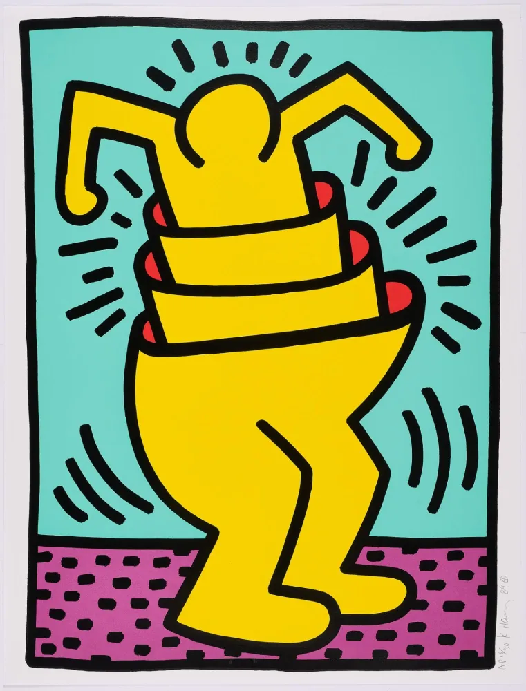 Screenprint Haring - Untitled (Cup Man)
