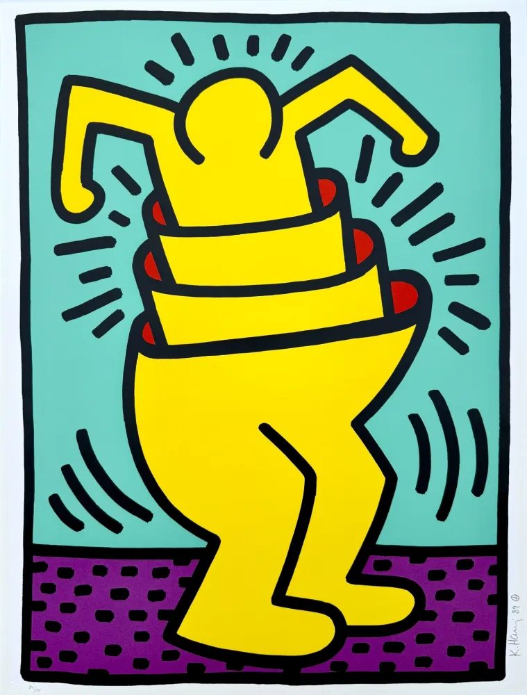 Screenprint Haring - Untitled, Cup Man
