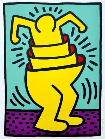 Screenprint Haring - Untitled, Cup Man