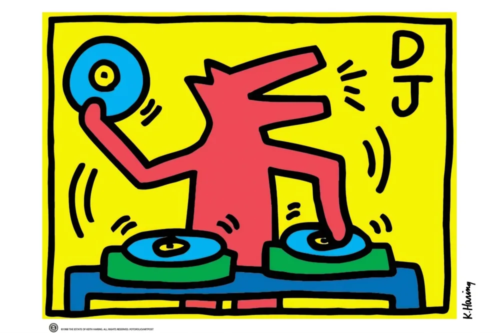 Screenprint Haring - Untitled DJ
