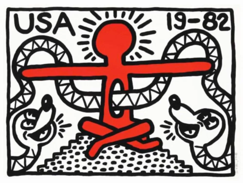 Lithograph Haring - USA 19-82