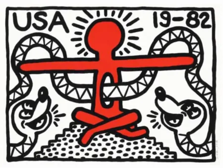 Lithograph Haring - USA 19-82
