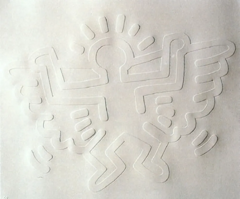 Screenprint Haring - White Icons : Angel