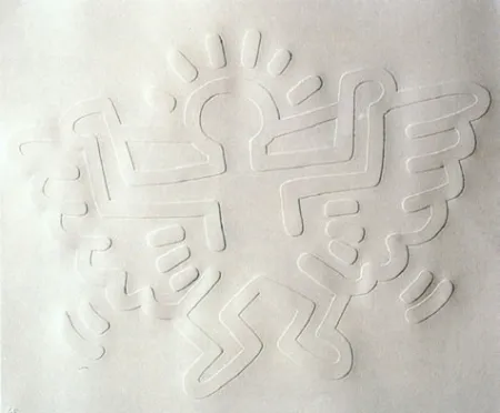 Screenprint Haring - White Icons : Angel