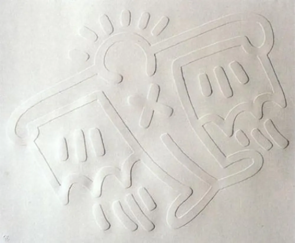 Screenprint Haring - White Icons: Batman