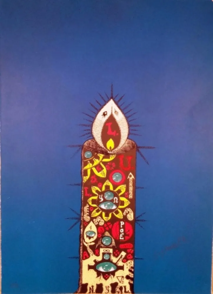 Lithograph Harloff - La bougie