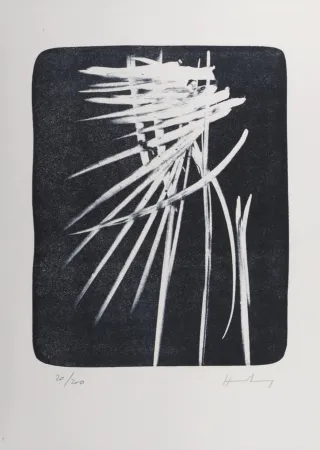 Lithograph Hartung - Composition, 1987 - Hand-signed