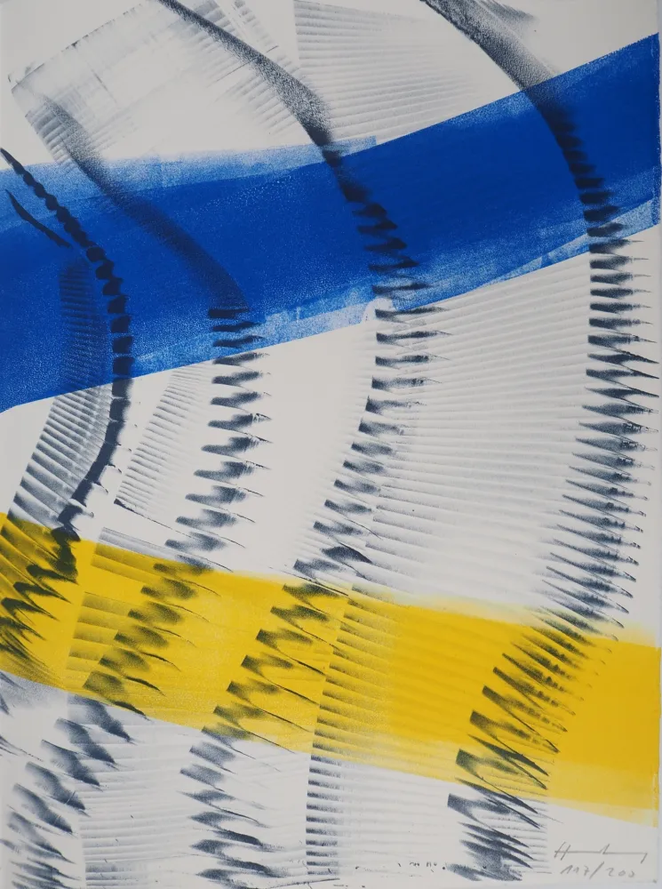 Lithograph Hartung - Composition coloré