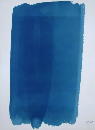 Lithograph Hartung - Composition en bleu