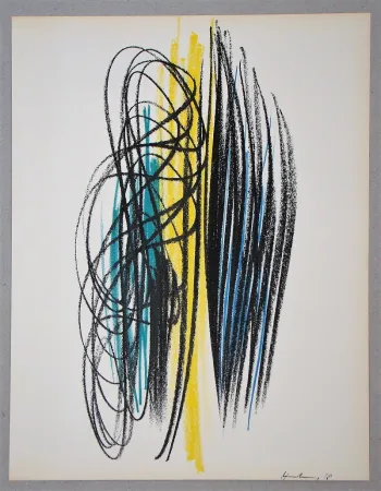 Lithograph Hartung - Composition pour XXe Siècle