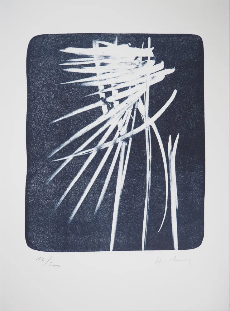 Lithograph Hartung - Eclair dans le cie