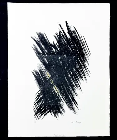 No Technical Hartung - Hans Hartung (1904 - 1989) - L 13 - autograph on BFK Rives paper - 1957