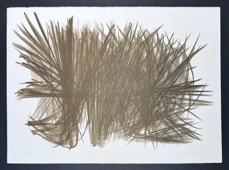 Lithograph Hartung - Hans Hartung (1904-1989) - Lithograph (crayon, graftage) on BFK Rives paper - 1963