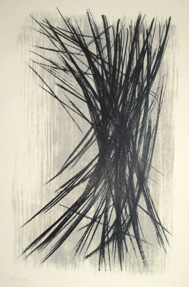 Lithograph Hartung - L 10, Schwarz, Grau