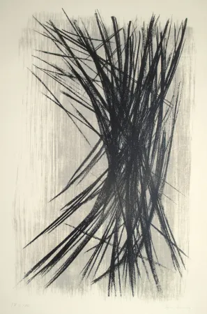 Lithograph Hartung - L 10, Schwarz, Grau