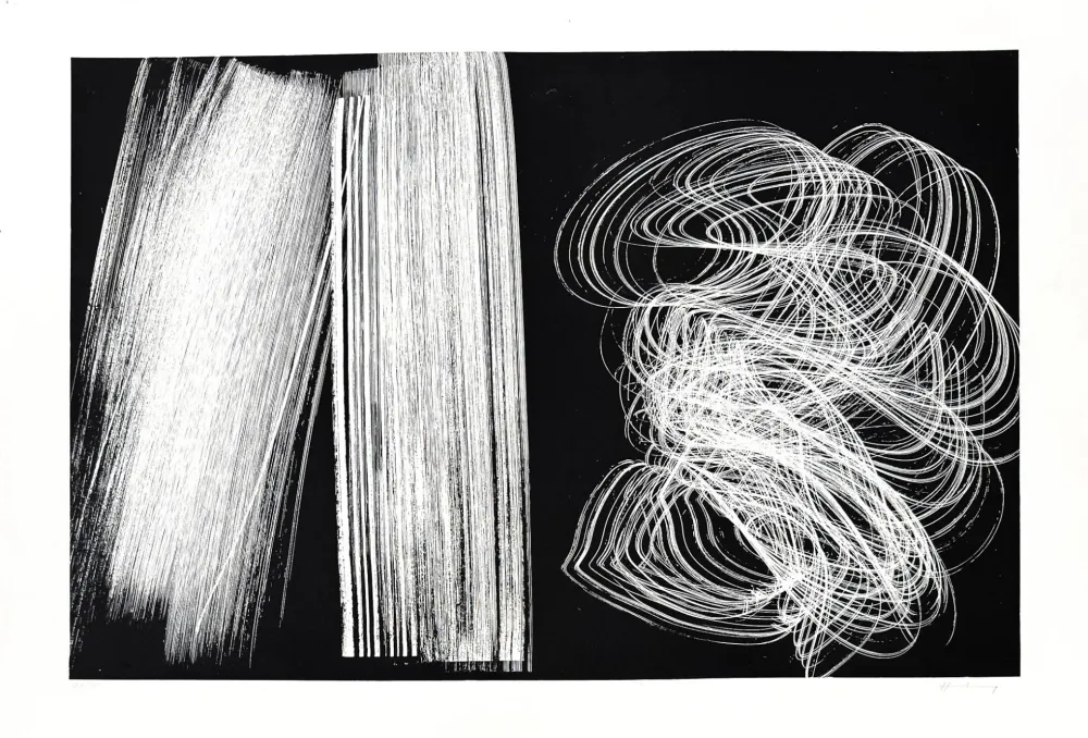 Lithograph Hartung - L 1970-5 / Frandole, suite A, pl. V