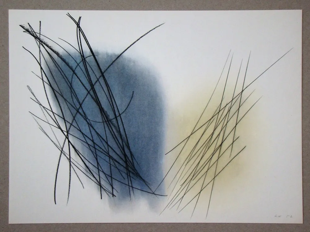 Lithograph Hartung - Pastel P.1957-31