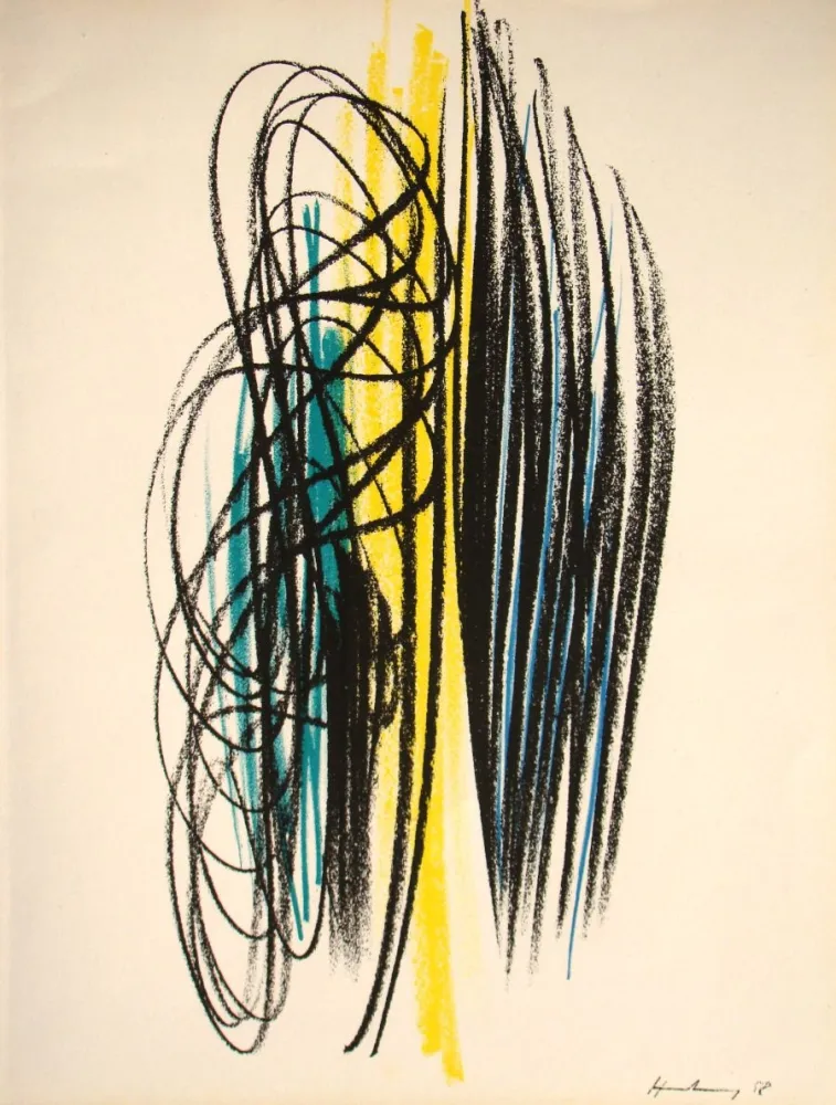 Lithograph Hartung - Pastel P1958-35