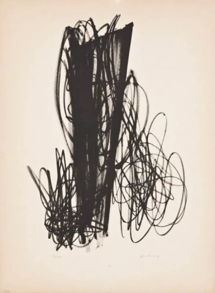 Lithograph Hartung - Untitled