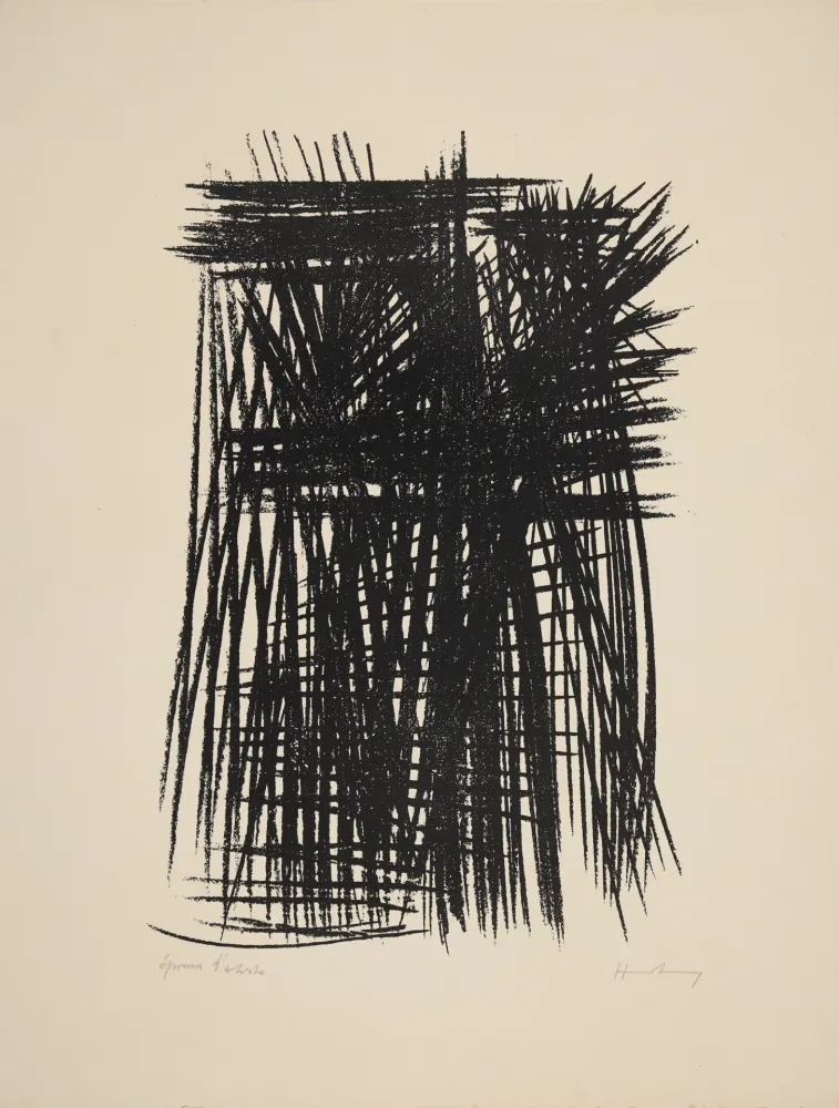 Lithograph Hartung - Untitled (L 32, first state)