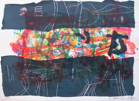 Lithograph Hasegawa - Crépuscule