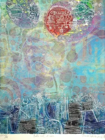 Etching And Aquatint Hasegawa - Entre ciel et mer