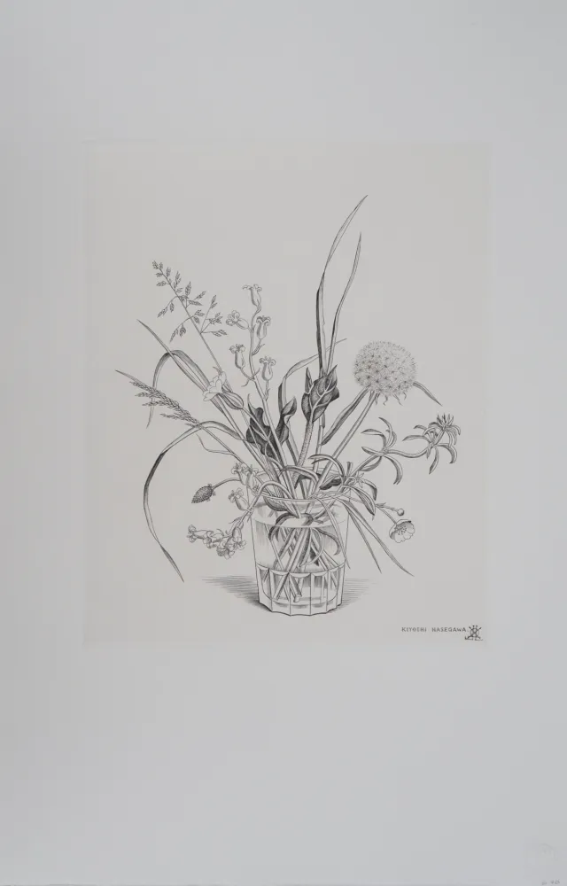Etching Hasegawa - Fleurs des champs dans un verre (automne)