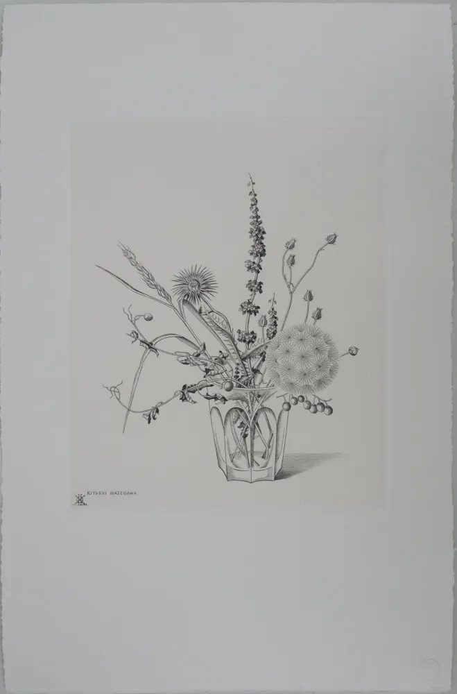 Etching Hasegawa - Fleurs des champs dans un verre (automne)