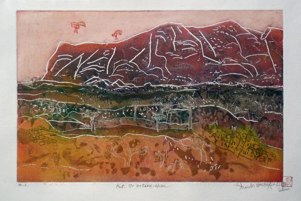 Etching Hasegawa - Montagne Sainte Victoire en Hiver 