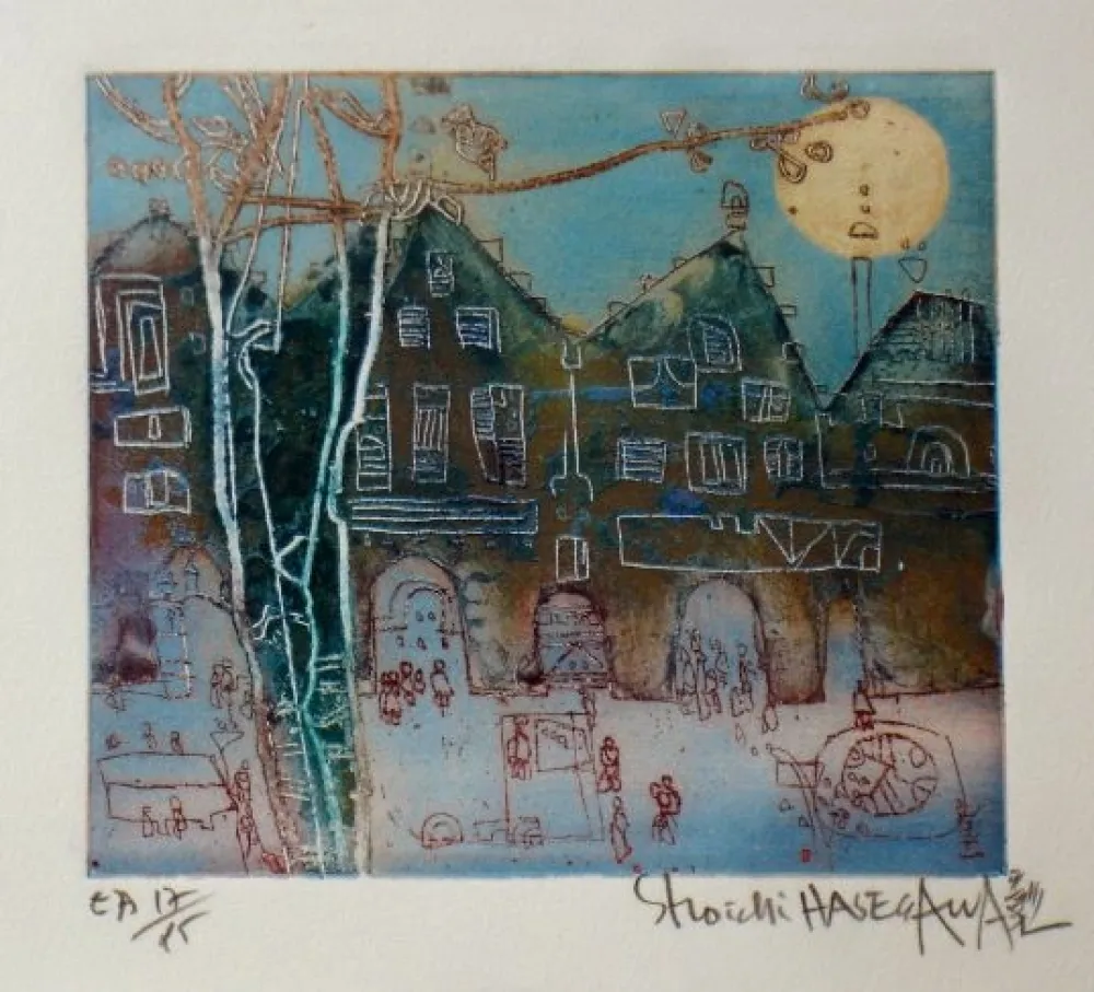 Etching Hasegawa - Regard sur Frankfort 