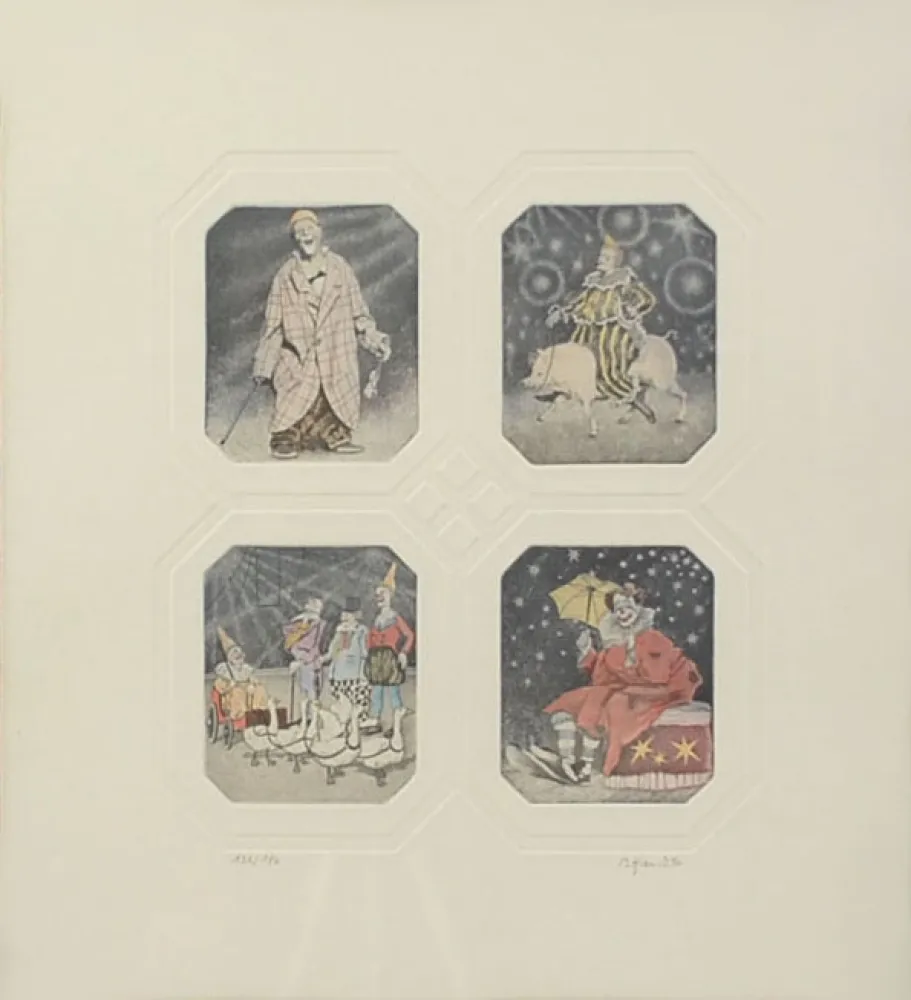 Engraving Hauck - Clowns