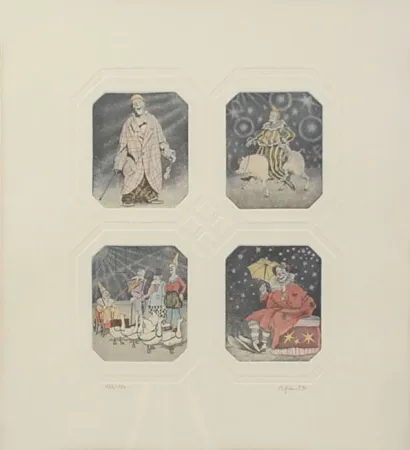 Engraving Hauck - Clowns