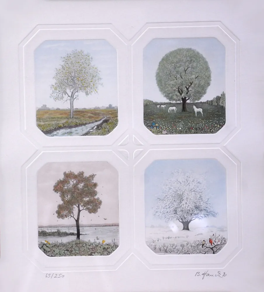 Engraving Hauck - Saisons des Arbres - Season Trees