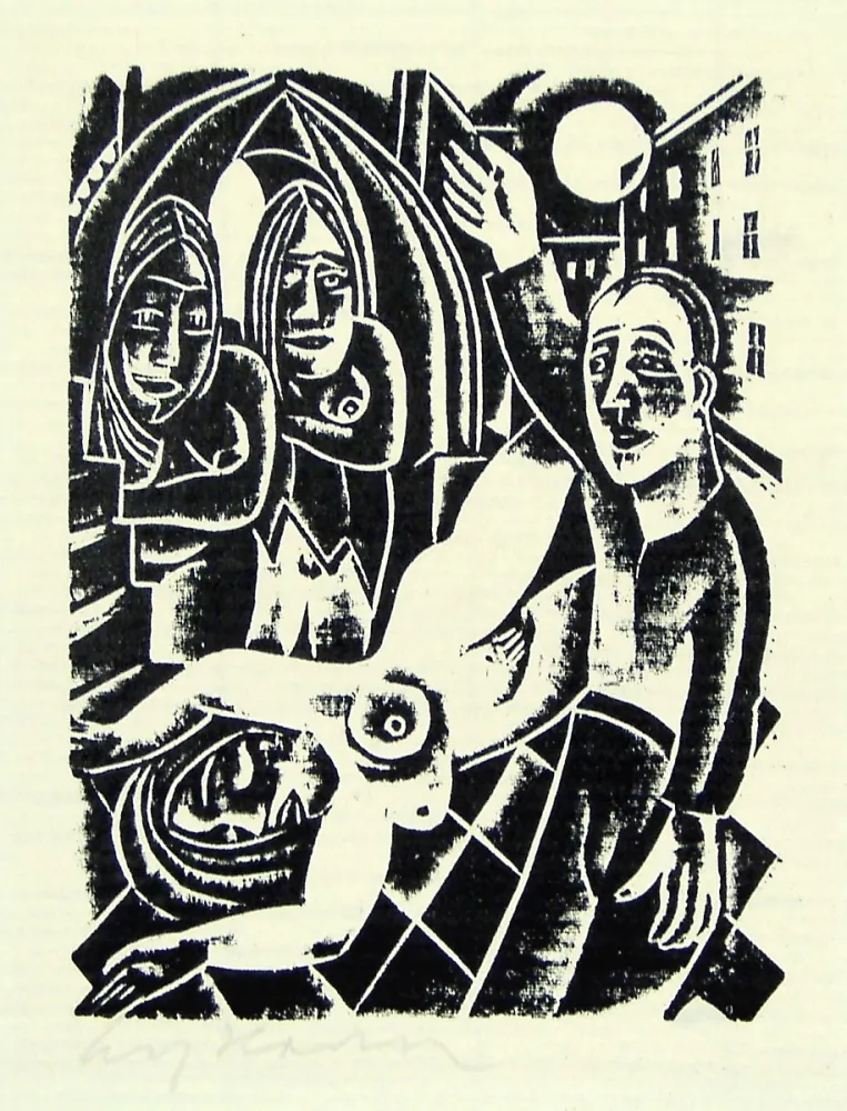 Woodcut Hauser - Büsserinnen (penitents)