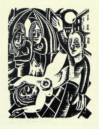 Woodcut Hauser - Büsserinnen (penitents)