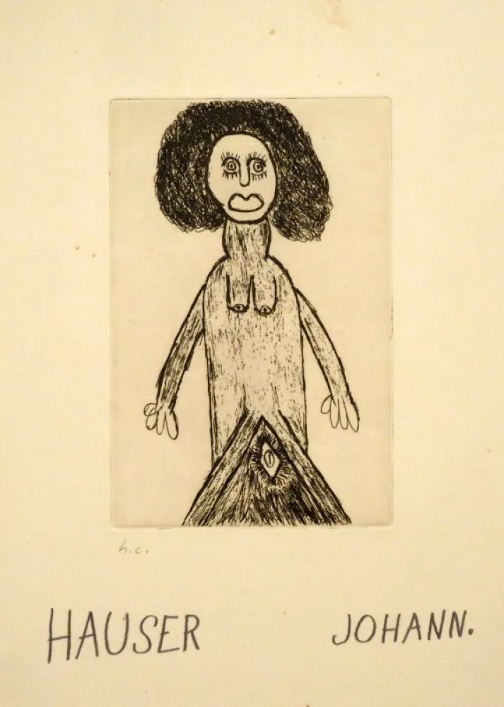 Etching Hauser - Weiblicher Akt