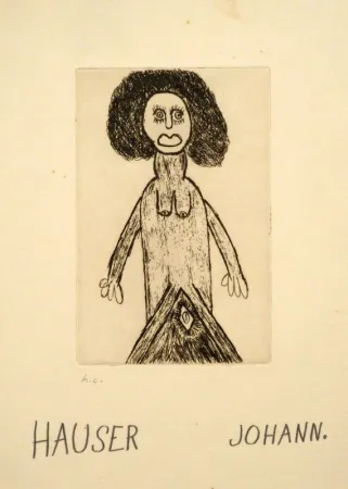 Etching Hauser - Weiblicher Akt