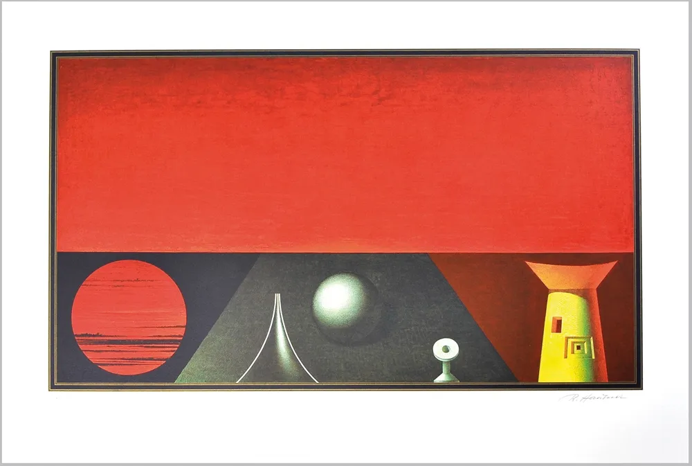 Lithograph Hausner - Abendlandschaft, ca. 1975