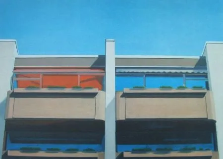 Lithograph Havekost - Vier Kabinen