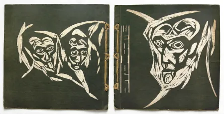 Woodcut Havermans - Heads (for 'Wendingen') 