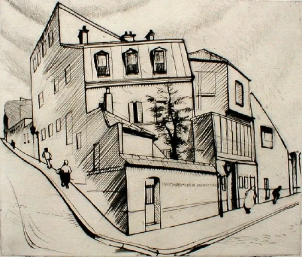 Drypoint Hayter - Rue Dareau